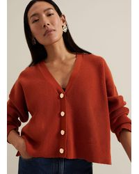 Phase Eight - Anna Button Ribbed Cardigan - Lyst