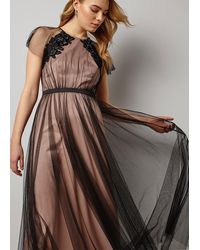 aya tulle dip dyed maxi dress