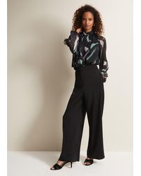 Phase Eight - Shellina Satin Wide Leg Trousers - Lyst