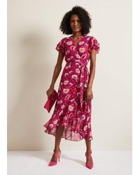 Phase Eight - Nadine Ruffle Print Dress - Lyst