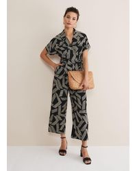 Phase Eight - Constance Abstract Wide Leg Jumpsuit - Lyst