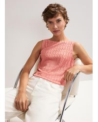 Phase Eight - Clemmie Diamond Texture Sleeveless Top - Lyst