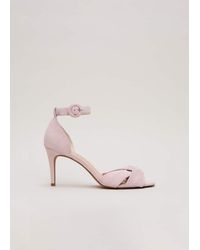 Phase Eight - Suede Twist Ankle Strap Heeled Shoes - Lyst
