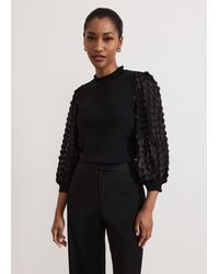 Phase Eight - Shelly Woven Sleeve Detail Jumper - Lyst