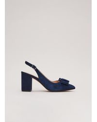 Phase Eight - Bow Front Slingback Block Heel Shoes - Lyst