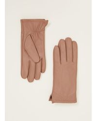 Phase Eight - Pleat Detail Leather Gloves - Lyst