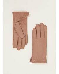 Phase Eight - 's Pleat Detail Leather Gloves - Lyst