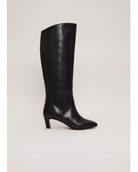 Phase Eight - Leather Kitten Heel Knee Boot - Lyst
