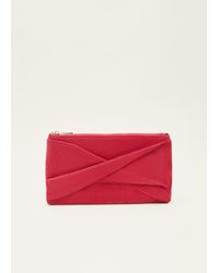 Phase Eight - 's Red Suede Clutch Bag - Lyst