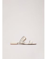 Phase Eight - Leather Buckle Detail Flat Sandals - Lyst
