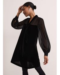 Phase Eight - 's Black Velvet Dress - Lyst