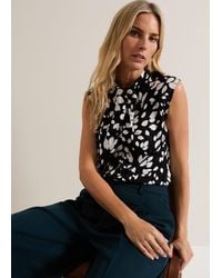 Phase Eight - Polly Printed Twist Neck Top - Lyst