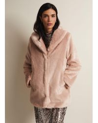 Phase Eight - Meg Faux Fur Coat - Lyst