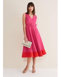 Phase Eight - Raquel Belted Fit And Flare Dress - Lyst