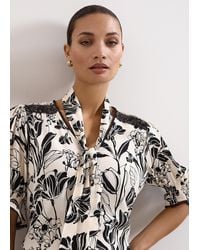 Phase Eight - Aisra Lace Trim Printed Blouse - Lyst