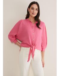 Phase Eight - 's Raelynn Tie Front Linen Blouse - Lyst