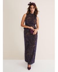 Phase Eight - 's Catalina Leopard Velvet Maxi Dress - Lyst