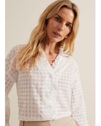 Phase Eight - Tara Textured Frill Blouse - Lyst