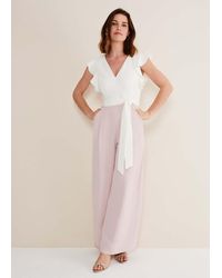 Phase Eight - Kallie V Neck Frill Jumpsuit - Lyst