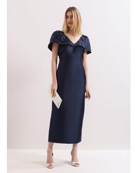 Phase Eight - Erina Satin Twill Midi Dress - Lyst