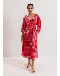 Phase Eight - Petite Federica Floral Sleeve Midi Dress - Lyst