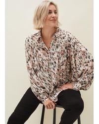 Phase Eight - Helen Abstract Feather Print Blouse - Lyst