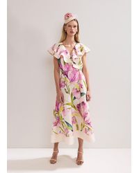 Phase Eight - Matilda Floral Linen Ruffle Dress - Lyst