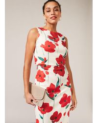 Phase Eight - Ivory And Red Fire Lou-poppy Scuba Dress - Lyst