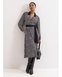 Phase Eight - Florence Printed Jersey Shirt Midi Dress - Lyst