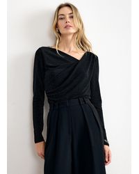 Phase Eight - Marcy Asymmetric Sparkle Ruched Top - Lyst