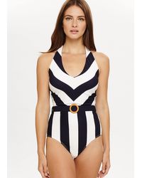 Phase Eight - Blue Sawyer Striped Swimsuit - Lyst