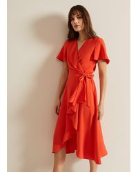 Phase Eight - Julissa Ruffle Wrap Midi Dress - Lyst