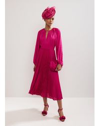 Phase Eight - Faye Textured Pleat Dress - Lyst