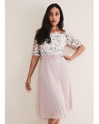 Phase Eight - Petite Franky Lace Bardot Dress - Lyst