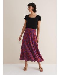Phase Eight - Eloraina Leaf Print Maxi Skirt - Lyst