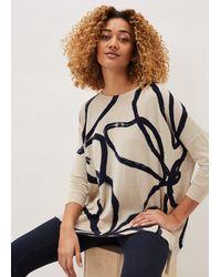 Phase Eight - Maribel Abstract Print Linen Jumper - Lyst