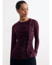 Phase Eight - Kate Ruffle Mesh Top - Lyst