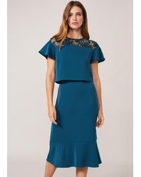 Phase Eight Blue Haidee Double Layer Dress