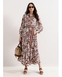 Phase Eight - Petite Coralie Print Midi Dress - Lyst