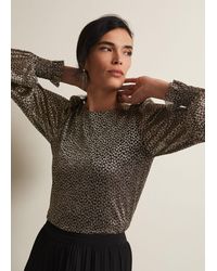 Phase Eight - 's Valery Plisse Foil Top - Lyst