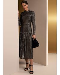 Phase Eight - Gloria Sequin Stripe Midi Dress - Lyst