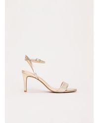 Phase Eight - Leather Ankle Strap Heeled Sandals - Lyst