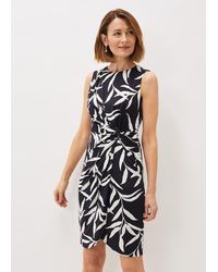 Phase Eight - Amber Leaf Print Fitted Jersey Dress - Lyst