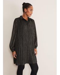 Phase Eight - Tanya Foil Pleated Shirt Dress - Lyst