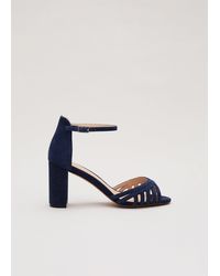 Phase Eight - Suede Strappy Block Heel Sandal - Lyst