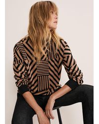 Phase Eight - Renatta Patched Geo Jacquard Top - Lyst