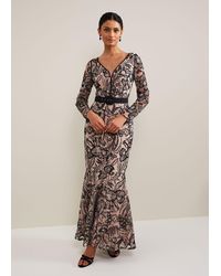 Phase Eight - Nola V-Neck Embroidered Maxi Dress - Lyst