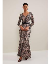 Phase Eight - 's Nola V-neck Embroidered Maxi Dress - Lyst