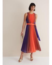 Phase Eight - Simara Ombre Pleated Midi Dress - Lyst