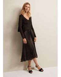 Phase Eight - 's Isla Metallic Pleated Knitted Dress - Lyst